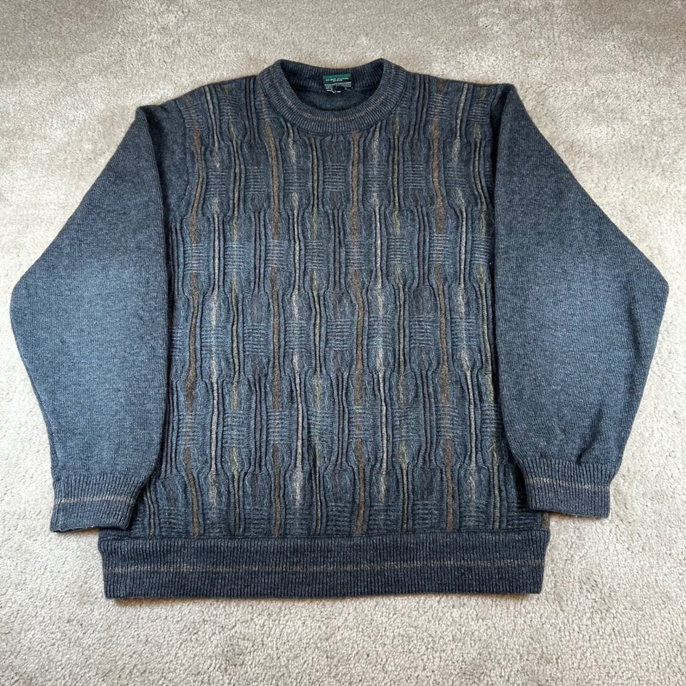 VTG Merino Possum Ecology Sweater Mens Small Charcoal Grey New Zealand Made Knit